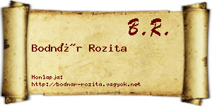 Bodnár Rozita névjegykártya